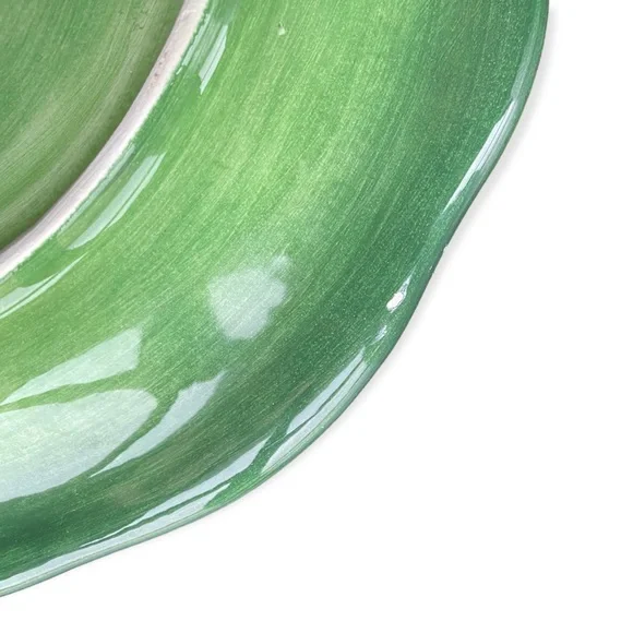 VIETRI FOGLIA LEONARDO MAJOLICA Green Leaf Plate - Picture 9 of 9